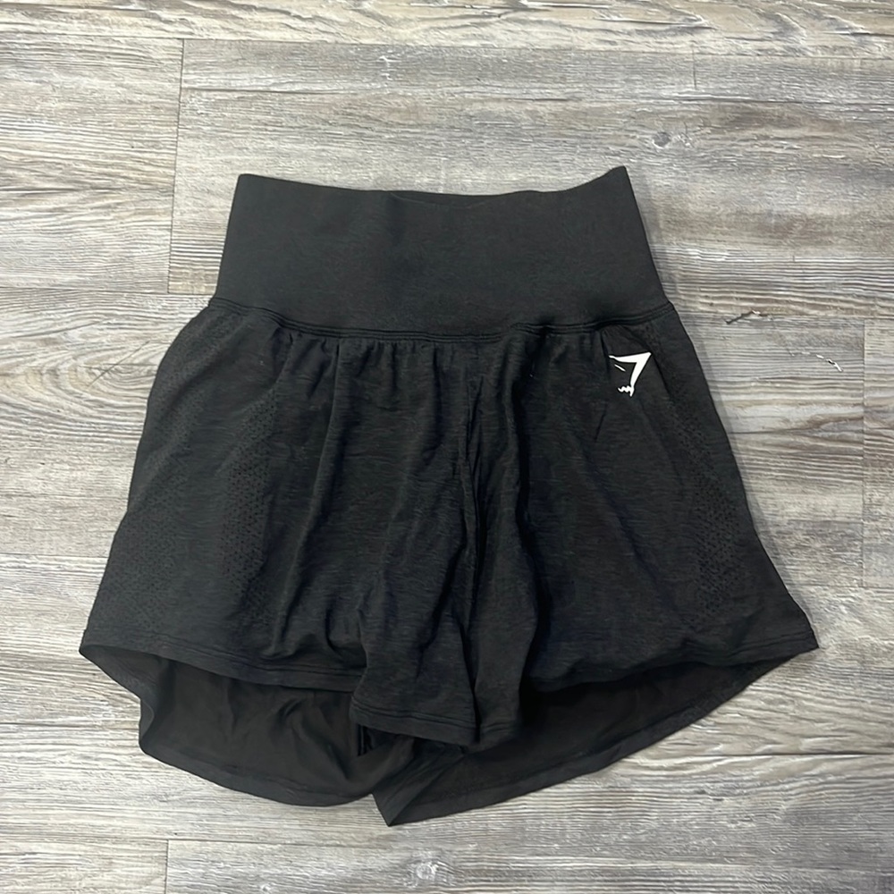 black gym shark shorts
